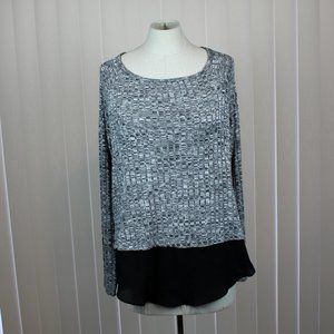 AB Studio Lightweight Long Sleeve Sweater Top size Large